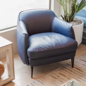 Verona Leather Chair Navy Blue